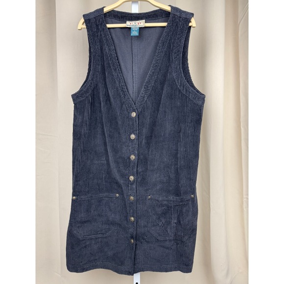 Dresses & Skirts - Vintage 90s EXP Jeans by Express Black Corduroy Button Grunge Dark Academia L